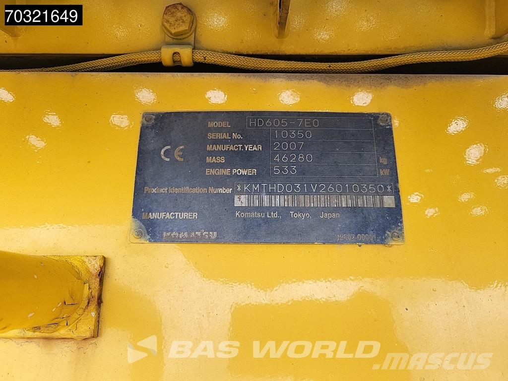 Komatsu HD605 -7E0 Άκαμπτα Dumper με ανατρεπόμενο κάδο