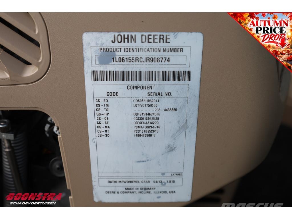 John Deere 6155R 8.168 uur BY 2018 الجرارات