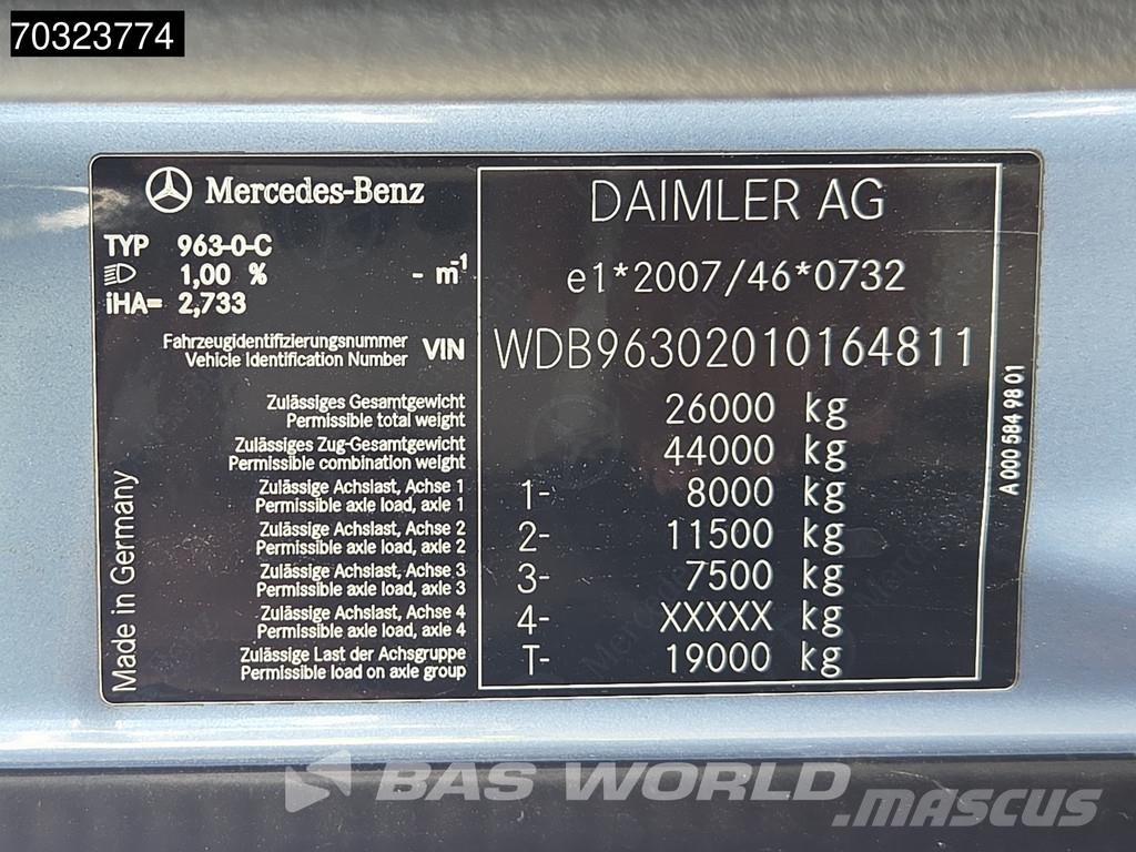 Mercedes-Benz Actros 2648 Actros 6X2 Portacontenedores Meiller 2 Camiones elevadores de gancho