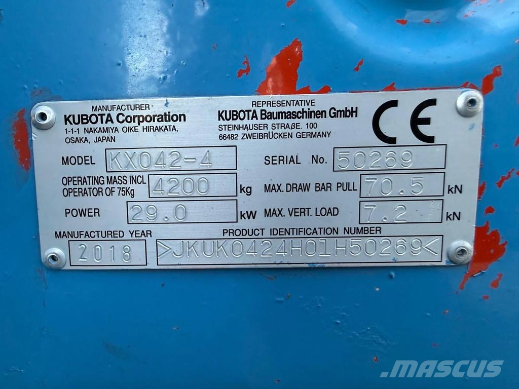 Kubota KX042-4 Mini bagri <7t