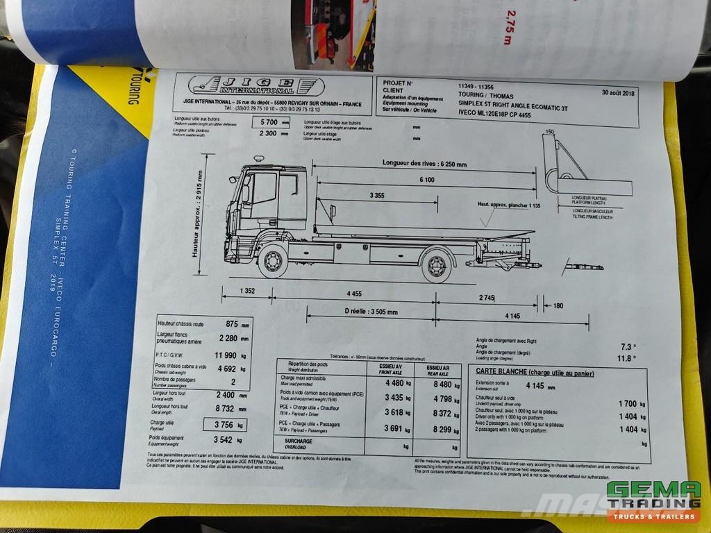 Iveco EuroCargo 120-220L 4x2 Half Sleeper Cabin (3 Perso مركبات إصلاح الأعطال