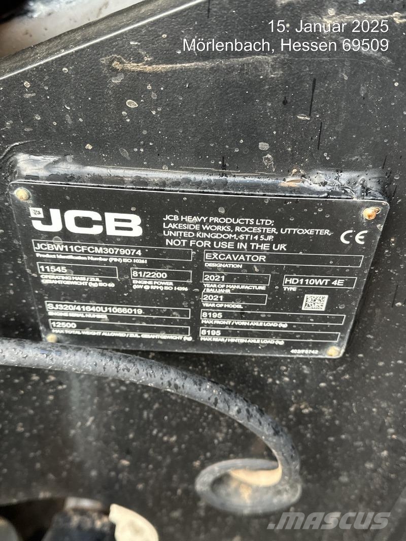 JCB HydraDig 110W Wielgraafmachines