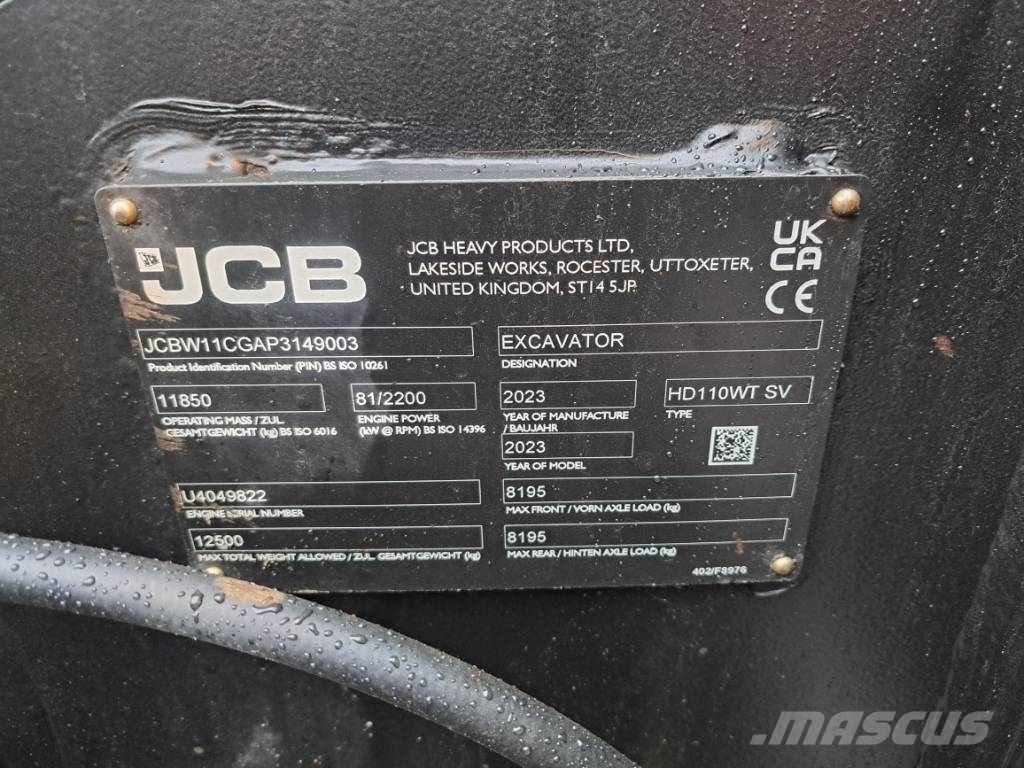 JCB 110 W Hydradig / Rototilt / Maansiirtokärry / Excavadoras de ruedas