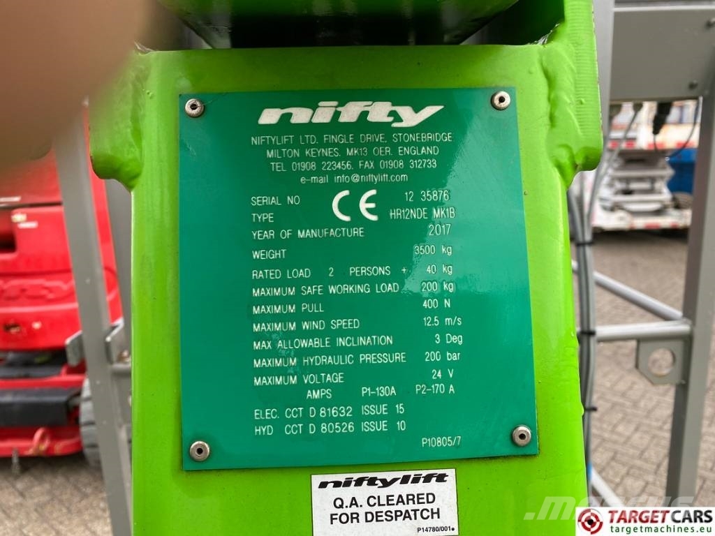Niftylift HR12NDE HyBrid Articulated Boom Work Lift 1220cm Kompakte selvkørende bomlifte