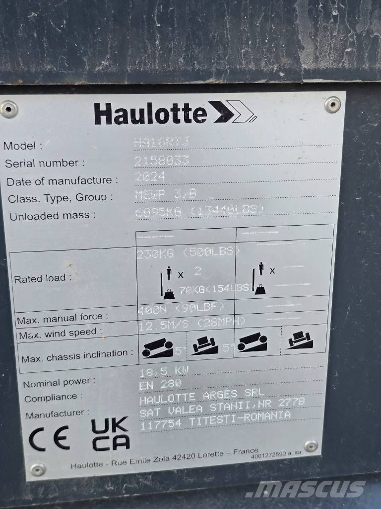 Haulotte HA 16 RTJ 便携桅杆式升降平台