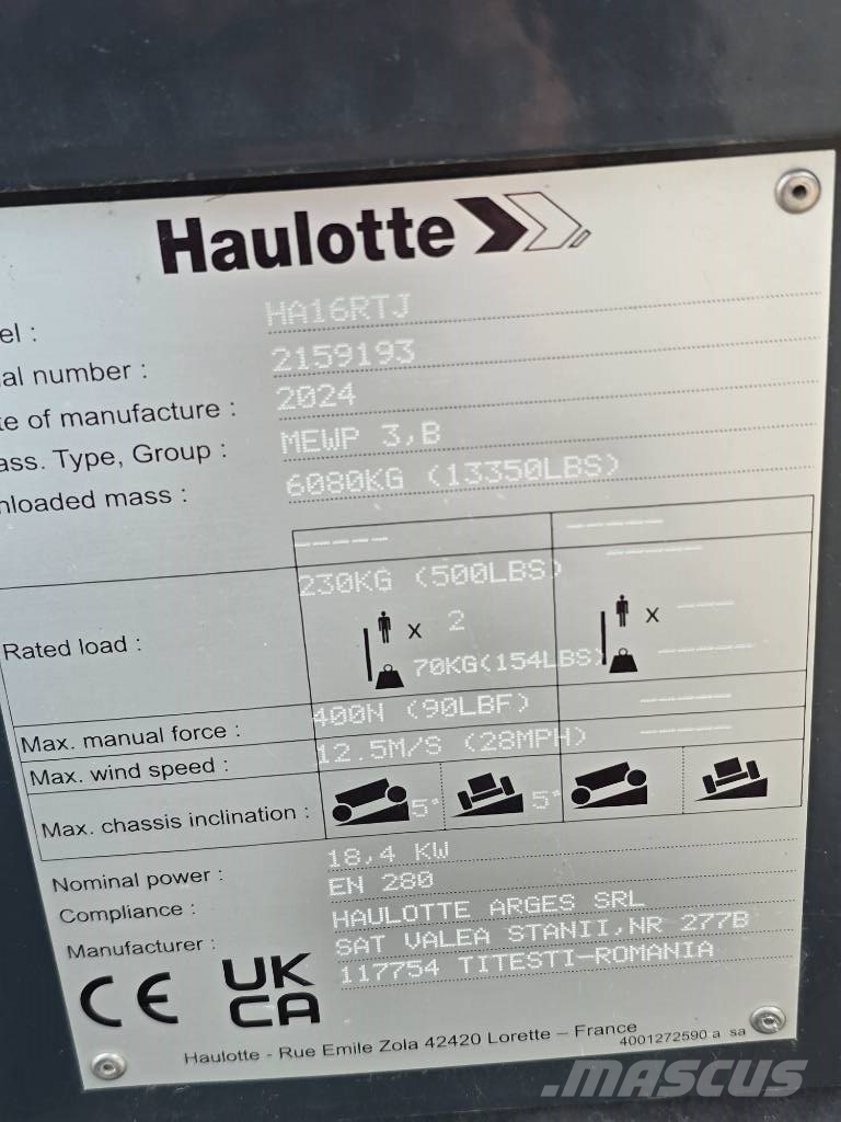 Haulotte HA 16 RTJ 便携桅杆式升降平台