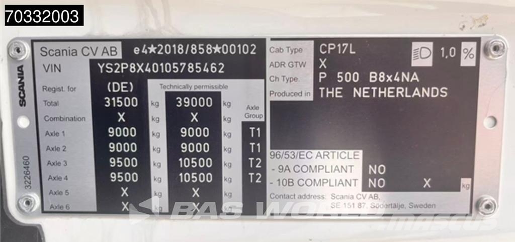 Scania P500 8X4 NEW! Zoomlion ZLK7600V803-2 Crane Kran Re Tovornjaki s kesonom/platojem