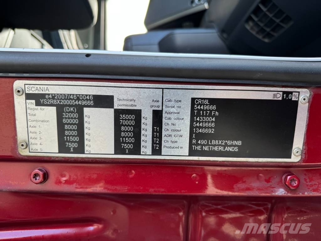 Scania R490 8x2*6 Euro 6 Hejs / Kran HMF 3220 K6 Camiones grúa