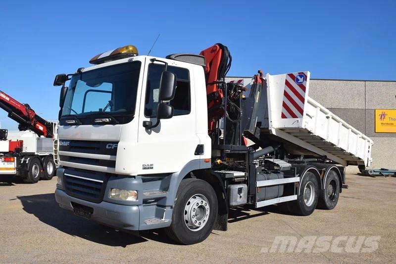 DAF CF 410 +Hooklift Palift 18t. and HMF crane Vrachtwagen met containersysteem