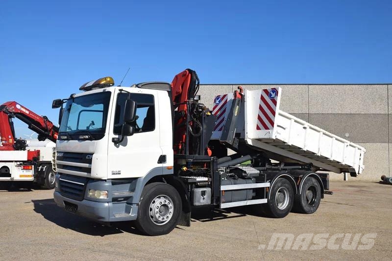 DAF CF 410 +Hooklift Palift 18t. and HMF crane Vrachtwagen met containersysteem