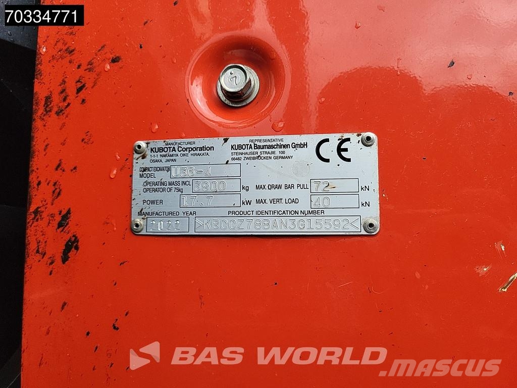 Kubota U36 -4 3 Buckets Minigraafmachines < 7t