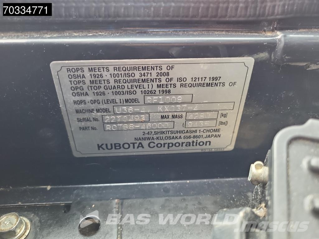 Kubota U36 -4 3 Buckets Minigraafmachines < 7t