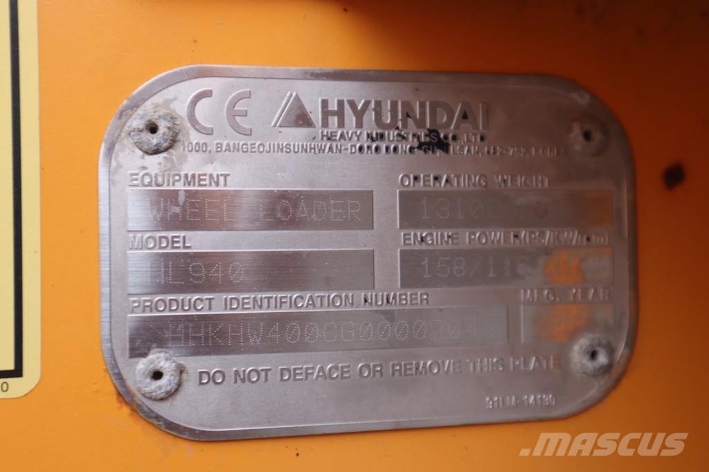 Hyundai HL940 | 2.097 HOURS! | BUCKET | QUICK COUPLER | BS Læssemaskiner på hjul