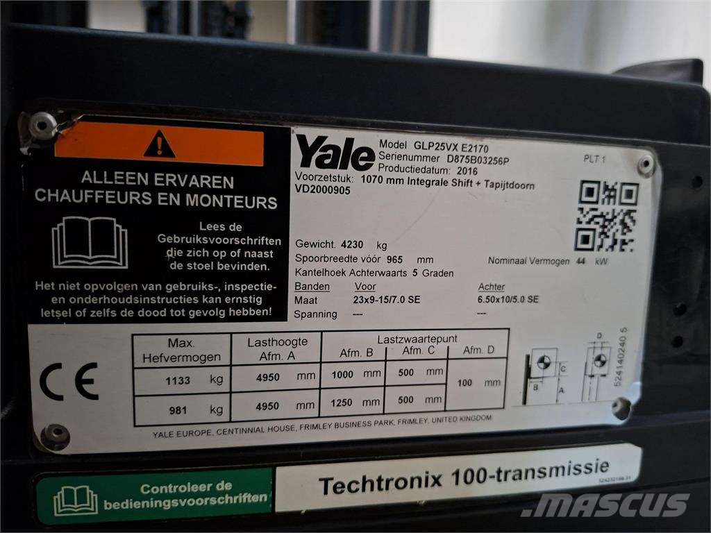 Algemeen Yale LPG 2016 value GLP25VX E2170 LPGフォークリフト