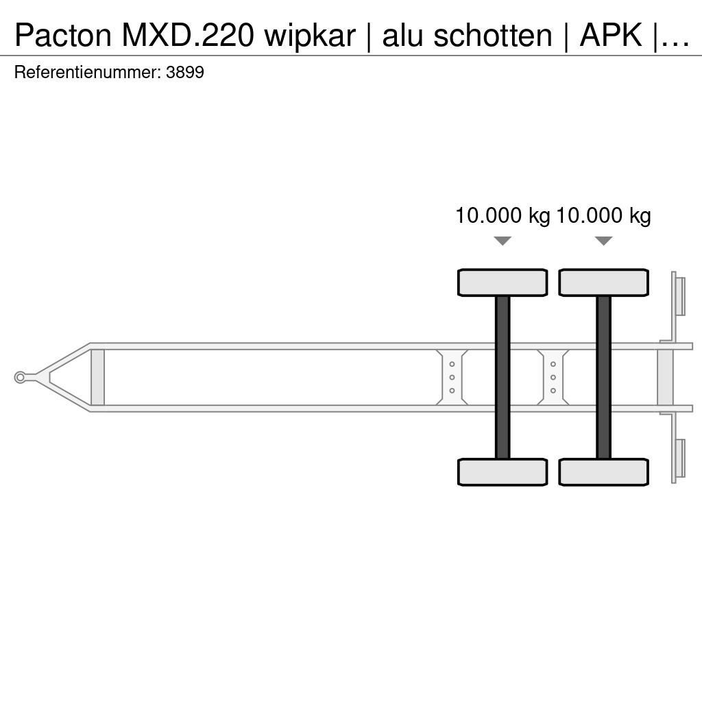 Pacton MXD.220 wipkar | alu schotten | APK | stand verlic Anhænger med lad/Flatbed