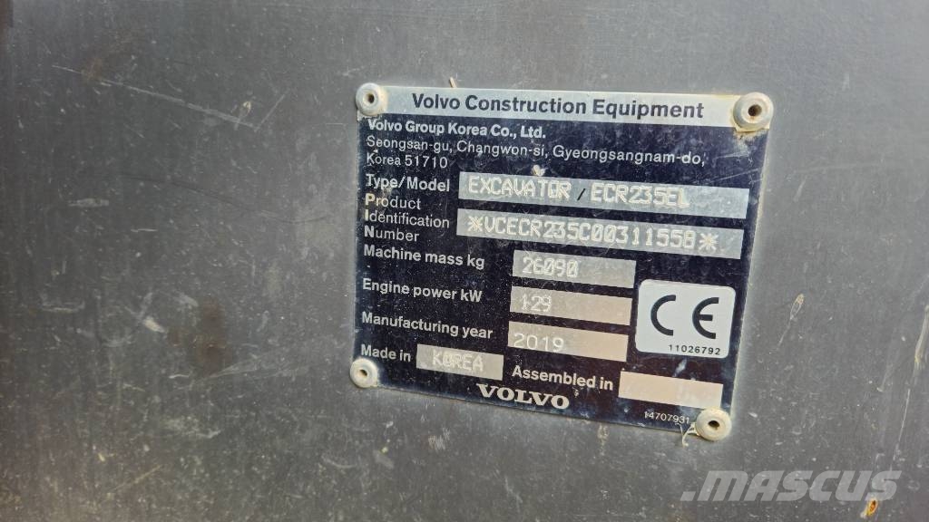 Volvo ECR235EL Roomikekskavaatorid