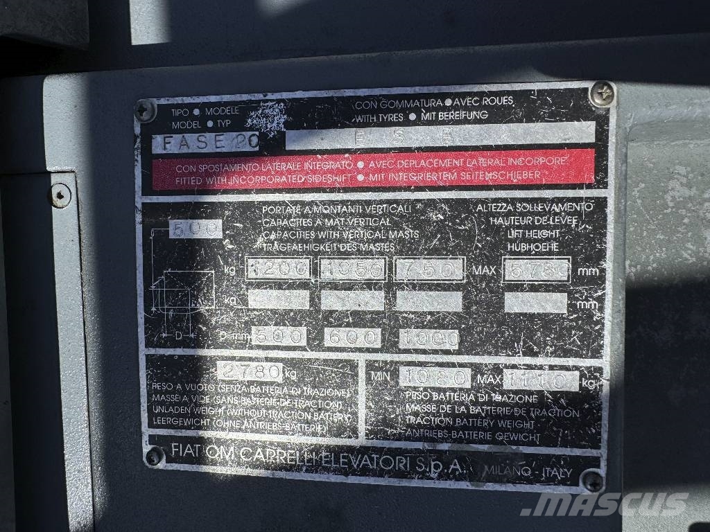 Fiat FASE 20 Triplex+Freihub Ηλεκτρικά περονοφόρα ανυψωτικά κλαρκ