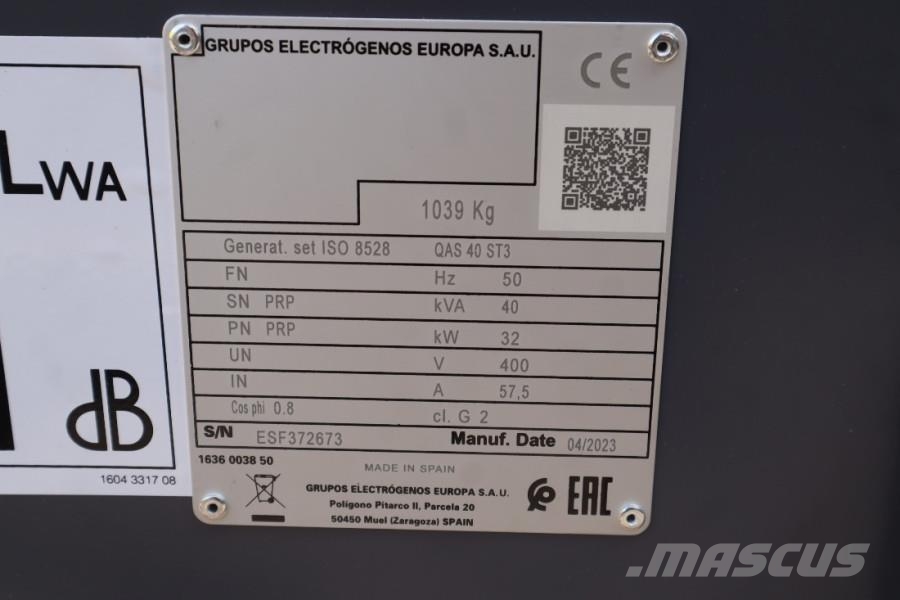 Atlas Copco QAS 40 ST3 Valid inspection, Diesel, 40 kVA مولدات ديزل