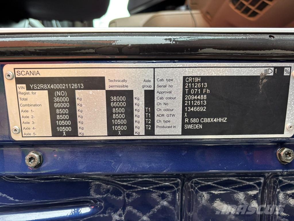 Scania R 580 8x4 RETARDER / FULL STEEL / BOX L=5576 mm Camiones bañeras basculantes o volquetes