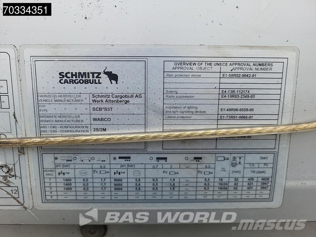 Schmitz Cargobull SCB*S3T Sliding Roof Semirremolques con caja de lona