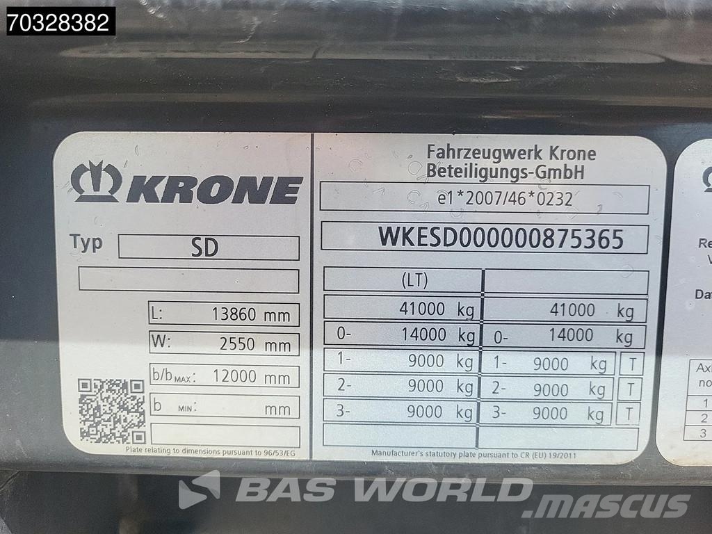 Krone SD 3 axles Anti Vandalism Sliding Roof Perdeli yari çekiciler