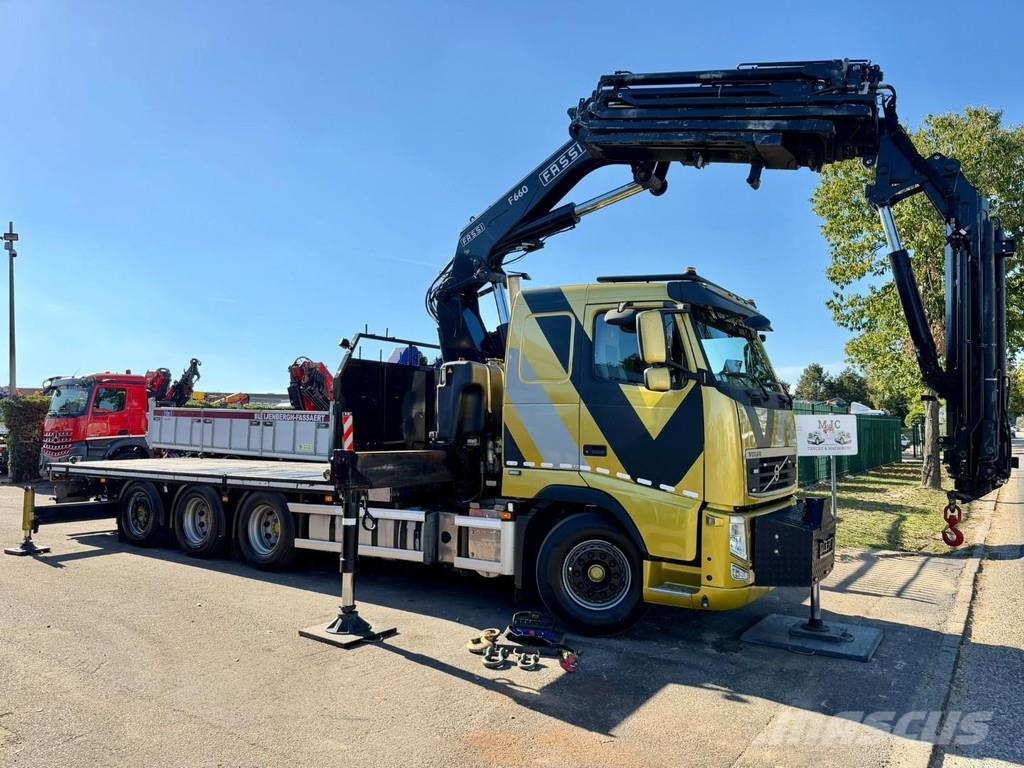 Volvo FH 420 8x4 PRITSCHE + 30m! KRAN FASSI F660 (6x) + Platformas/izkraušana no sāniem