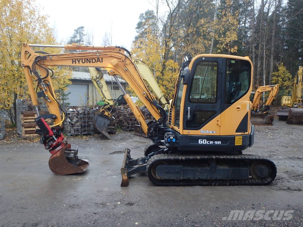 Hyundai Robex 60 CR-9 A pyörittäjä, 3 kauhaa ja koura Minigraafmachines < 7t