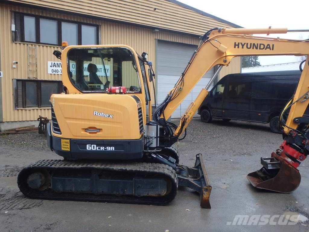 Hyundai Robex 60 CR-9 A pyörittäjä, 3 kauhaa ja koura Minigraafmachines < 7t