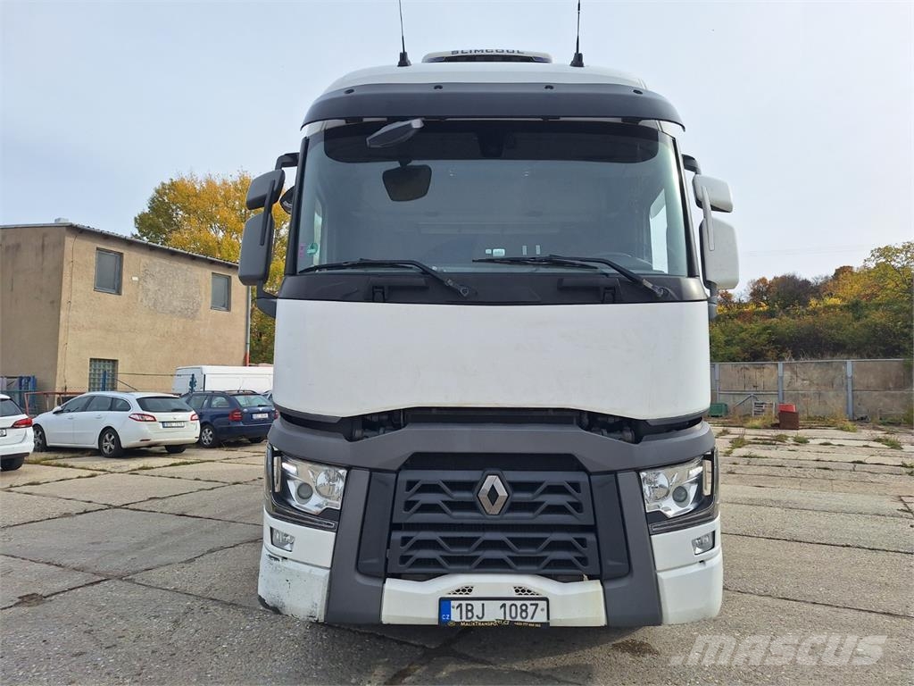 Renault T 380 + PANAV TV010M شاحنات مسطحة/مفصلية الجوانب