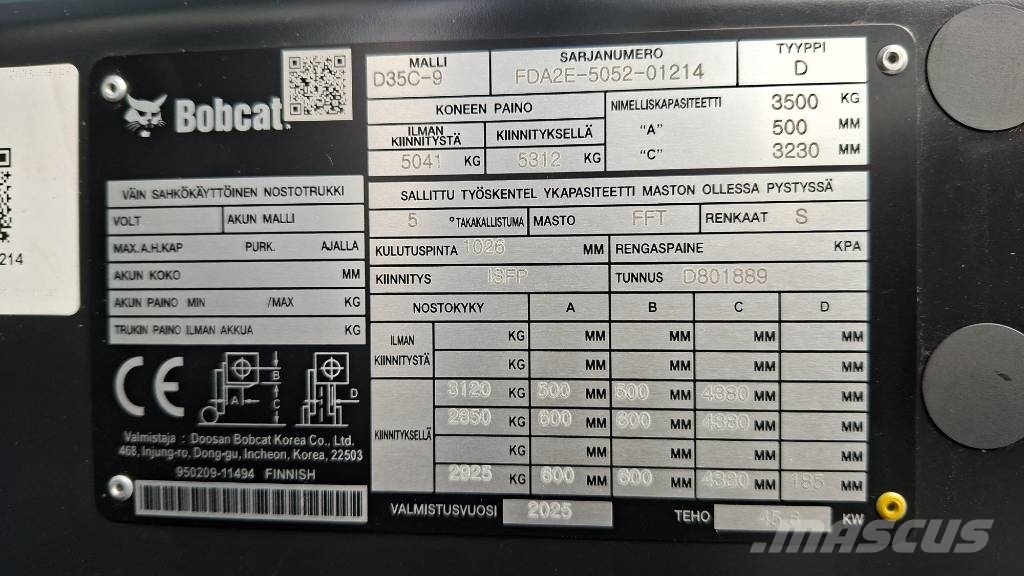 Bobcat D35C-9 Dieseltrukki Diesel forklifts
