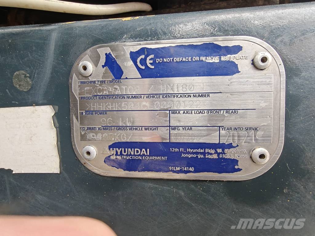Hyundai HX180L Bageri guseničari