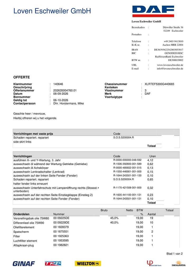 DAF XG+ 530 Kamioni-šasije