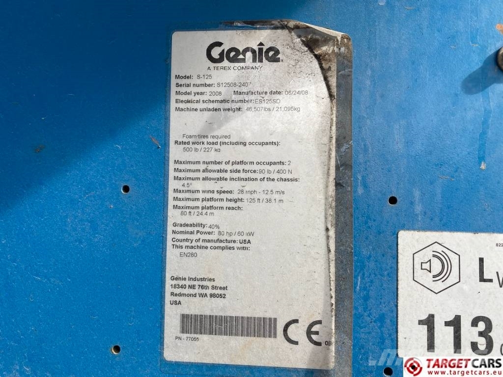 Genie S-125 Telescopic 4x4x4 Diesel Boom WorkLift 4010cm Teleskoplifte