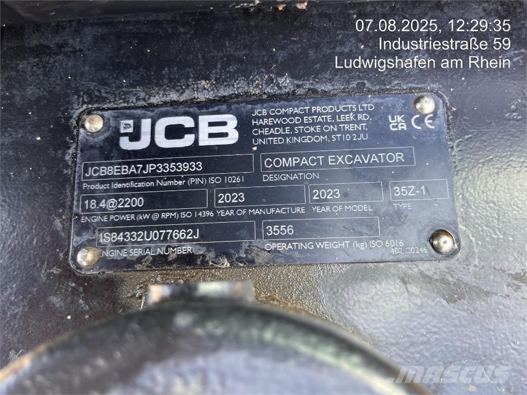 JCB 35Z-1 / Optional Holp RotoTop Minibagger < 7t