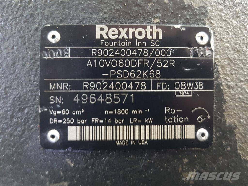 Rexroth A10VO60DFR/52R - Load sensing pump Hydraulics