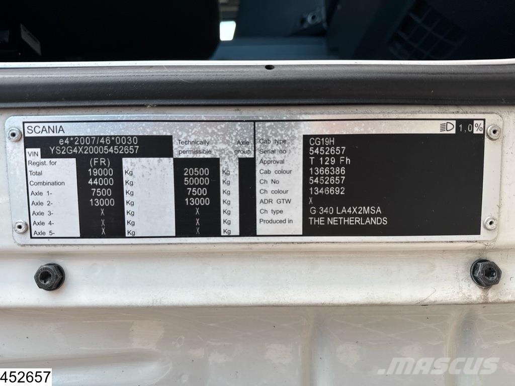Scania G 340 EURO 6, Retarder, CNG, Manual transmission Trekkvogner