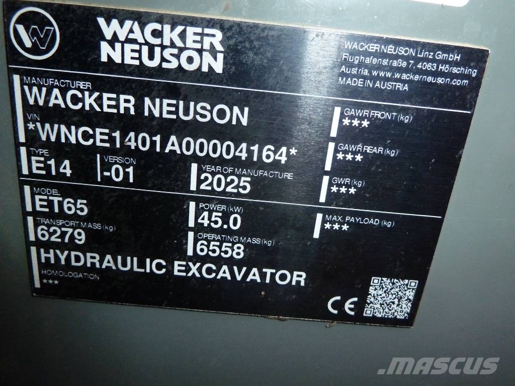 Wacker Neuson ET 65 / Demokörd 350 tim. Minibagger < 7t