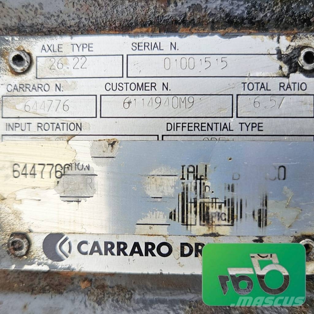 Carraro 26.22 Terex 860 SX Drive axle 12X33 Axle 10513 Chasís