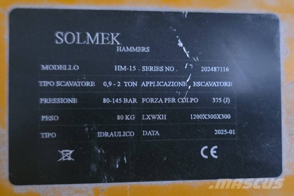 Solmek HM-15 Martillos hidráulicos