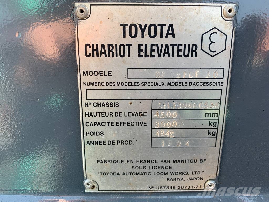 Toyota 5 FD 30 V-3114 OB Dizelski viljuškari