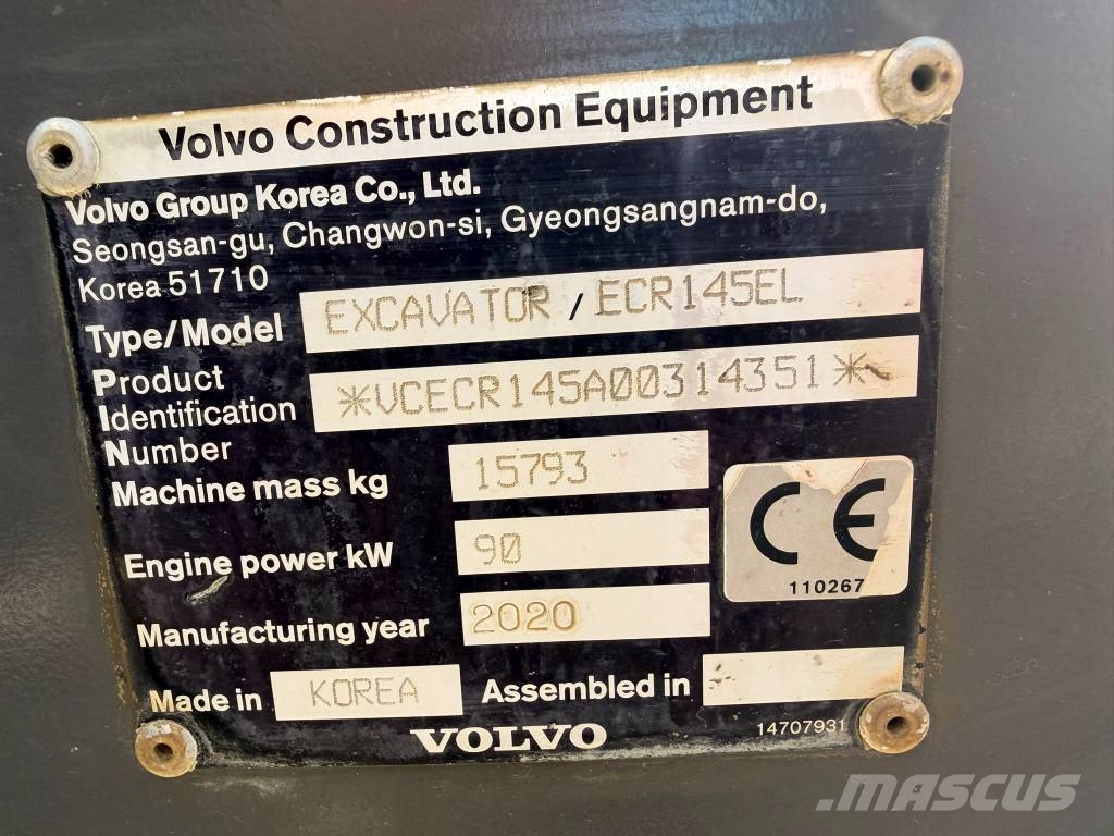 Volvo EC145EL 대형 굴삭기 29톤 이상