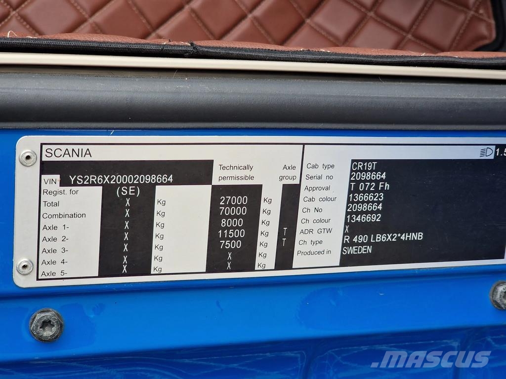 Scania R490 Topline 6x2*4 - BDF - Retarder - Full air - E Containertrucks met kabelsysteem