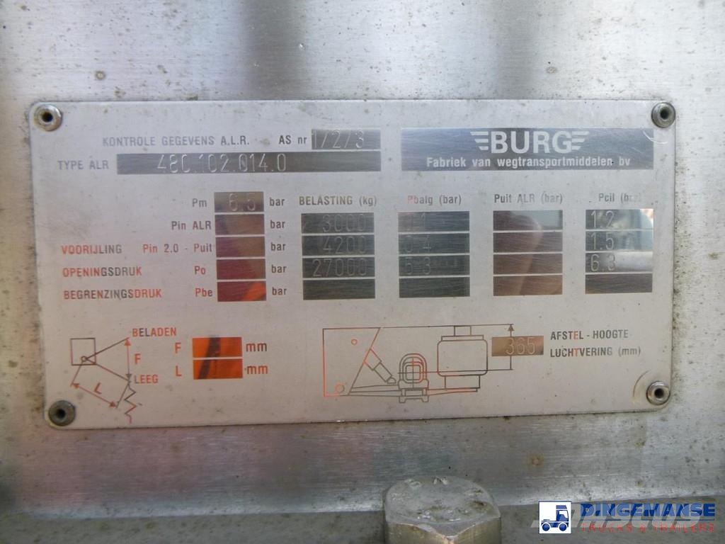 Burg Chemical tank inox L4BH 22.5 m3 / 1 comp Säiliöpuoliperävaunut