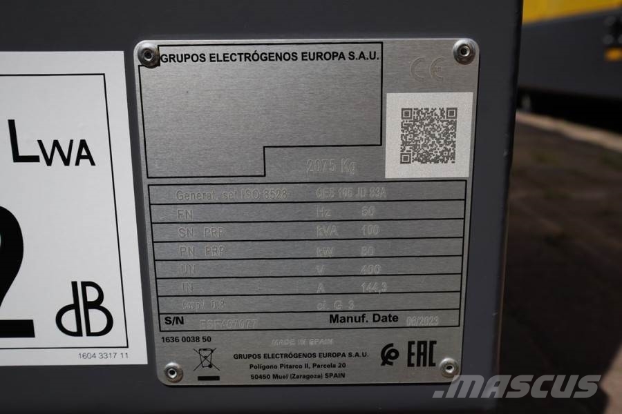 Atlas Copco QES 105 JD S3A ESF Valid inspection, *Guarantee! D Diesel Generators