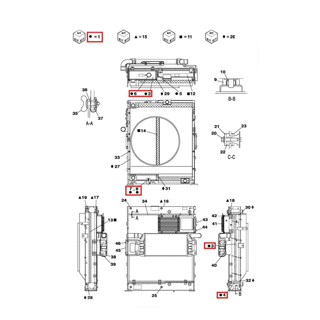 CASE Water Radiator LN002850 Radiatoriai