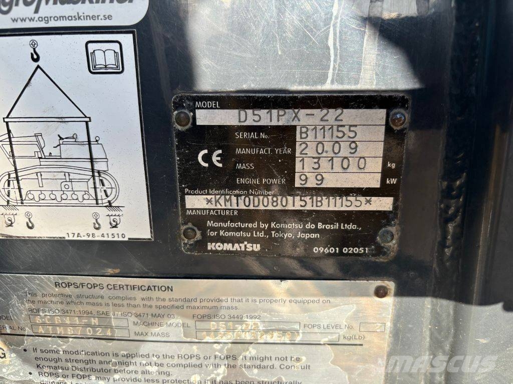 Komatsu D51PX-22, Bandschaktare Kāpurķēžu buldozeri