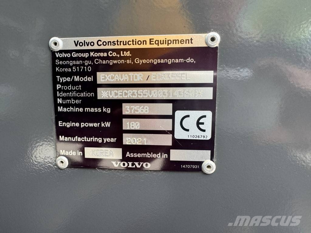 Volvo ECR355EL 2021 6000 HR!! 3 Buckets Bageri gusjeničari