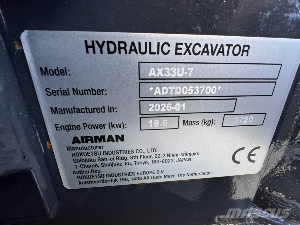 Airman AX 33 U-7 Εκσκαφάκι (διαβολάκι) < 7t