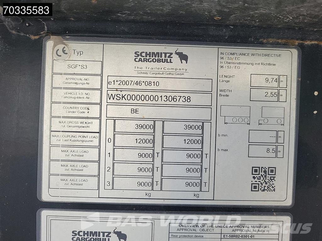 Schmitz Cargobull SGF*S3 3 axles Alcoa Lift Axle Cramaro Semirremolques bañera