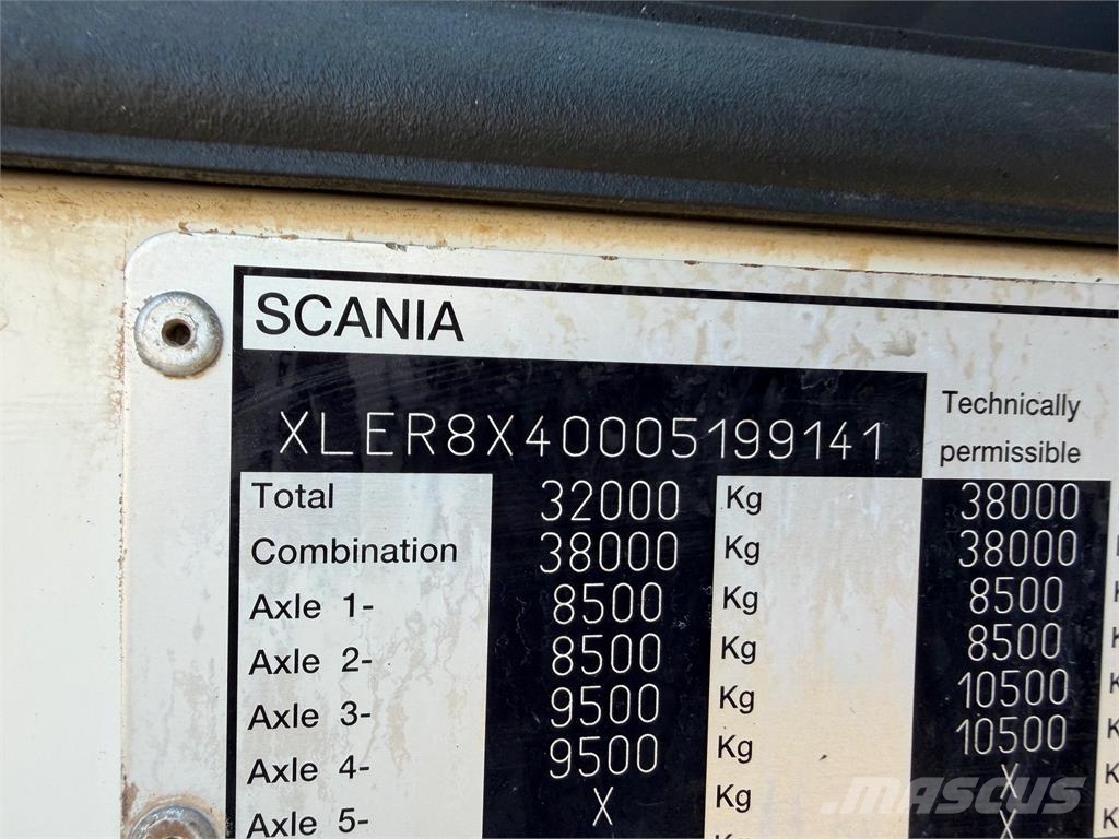 Scania onesided kipper V8 8x4, 20m3, E4, manual vin 141 Camiones bañeras basculantes o volquetes